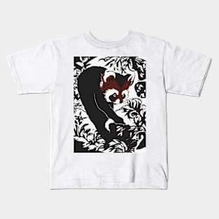 Red Pandas Shadow Silhouette Anime Style Collection No. 88 Kids T-Shirt